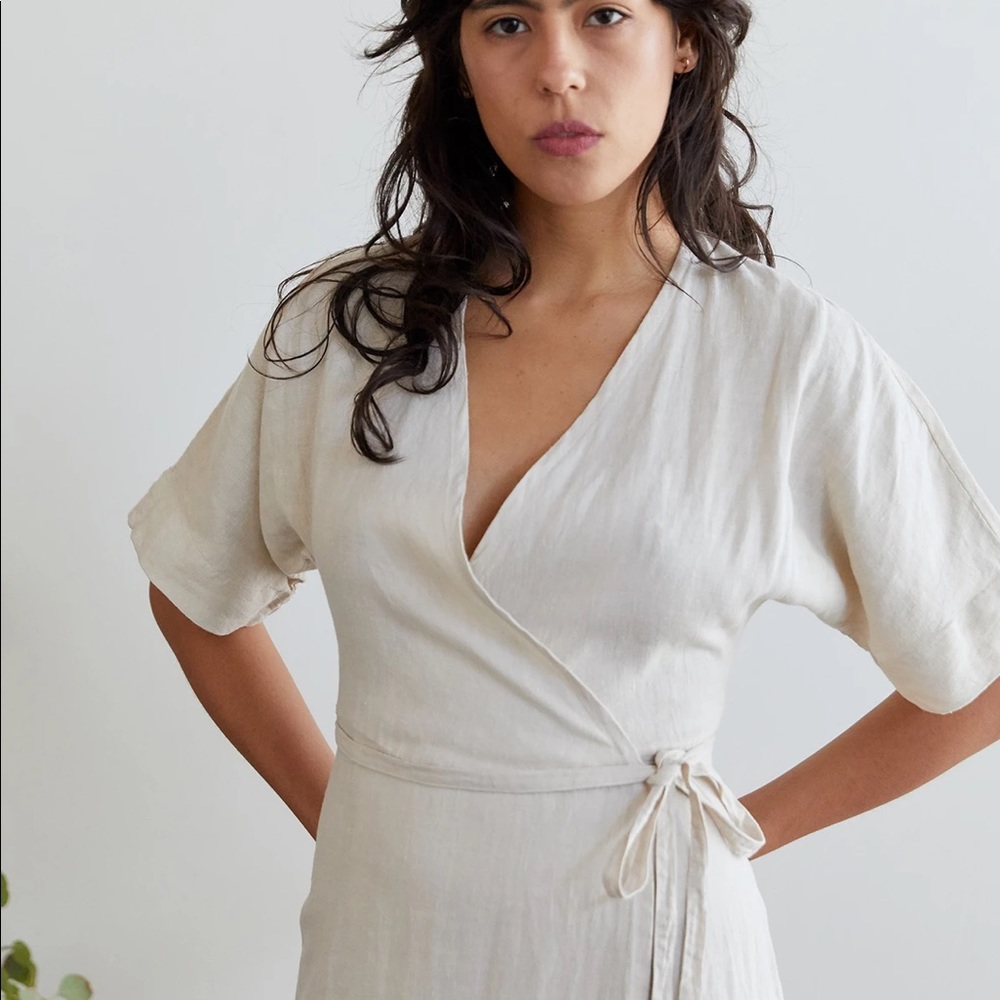 Sustainably-made Linen Wrap Dress